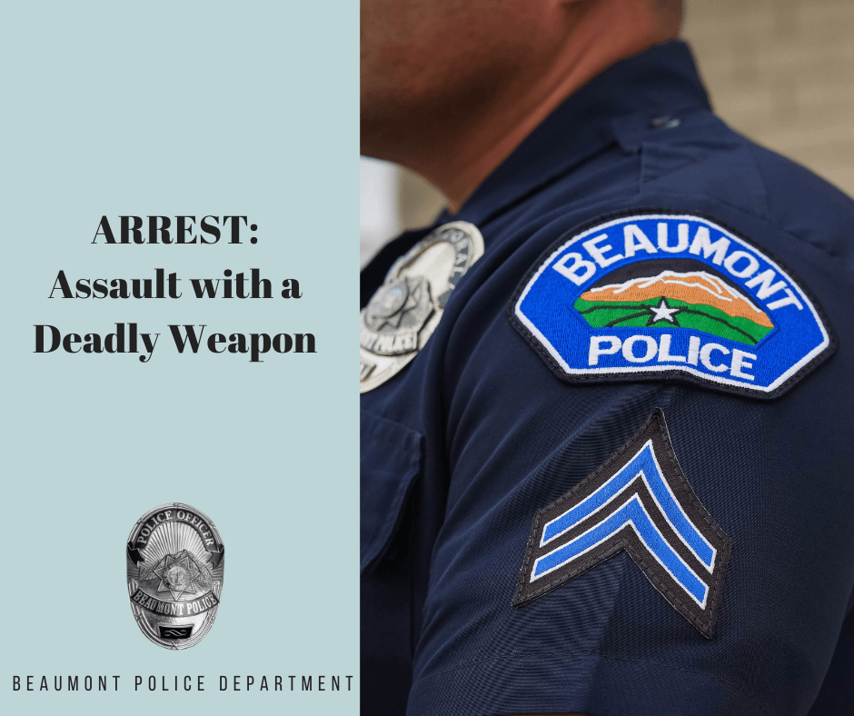 Arrest Graphic for Assault with a Deadly Weapon