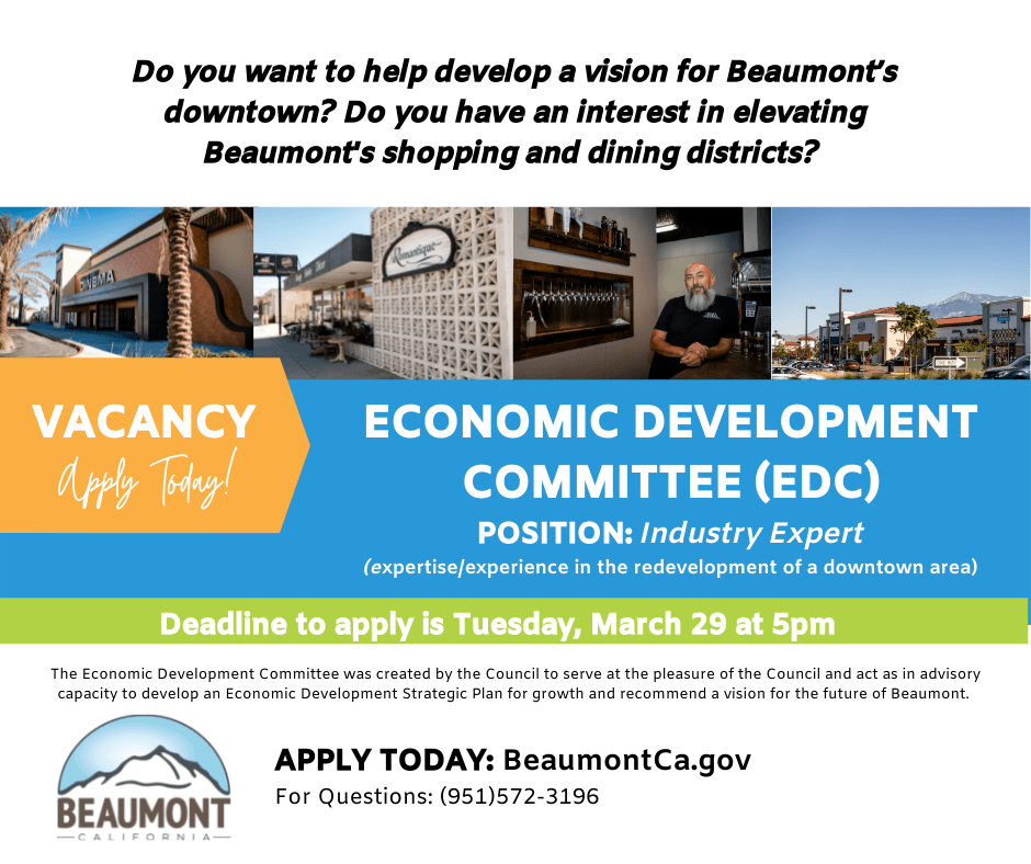 Economic Development Committee Vacancy Graphic
