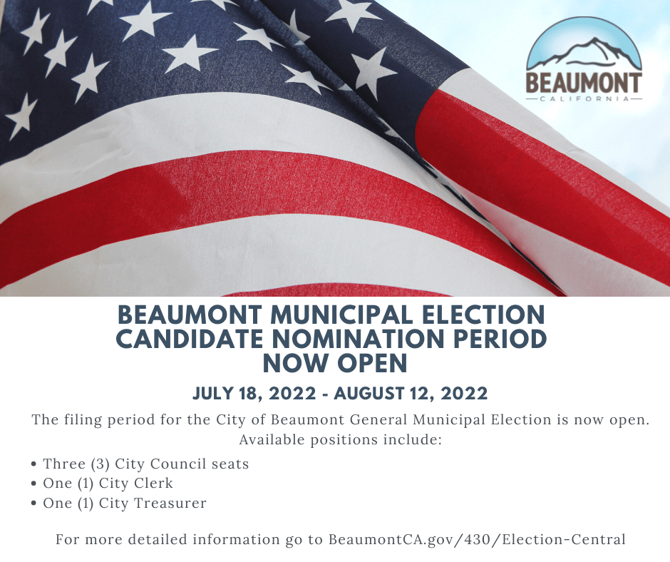 Beaumont Elections Nomination Period Graphic