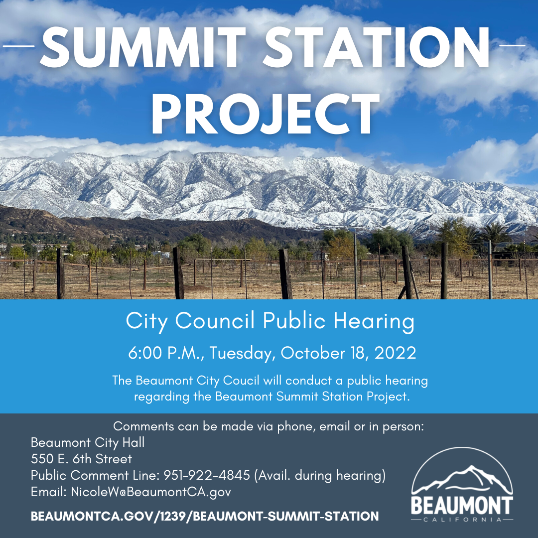 Summit Station Project City Council Public Hearing Graphic