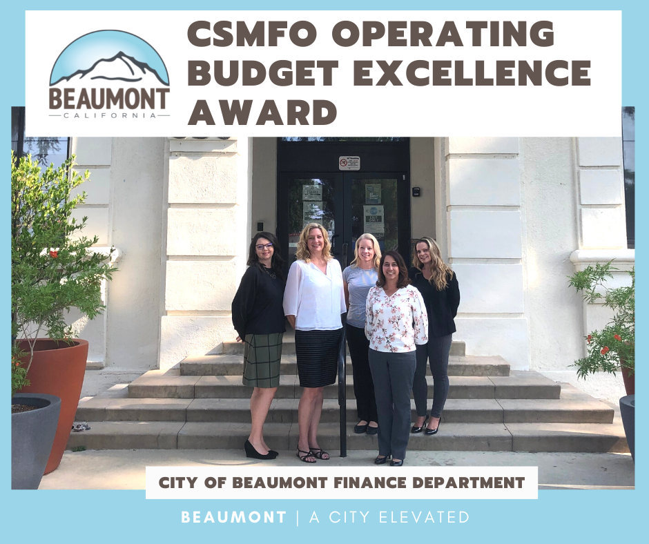 City of Beaumont Awarded Operating Budget Excellence Award Photo