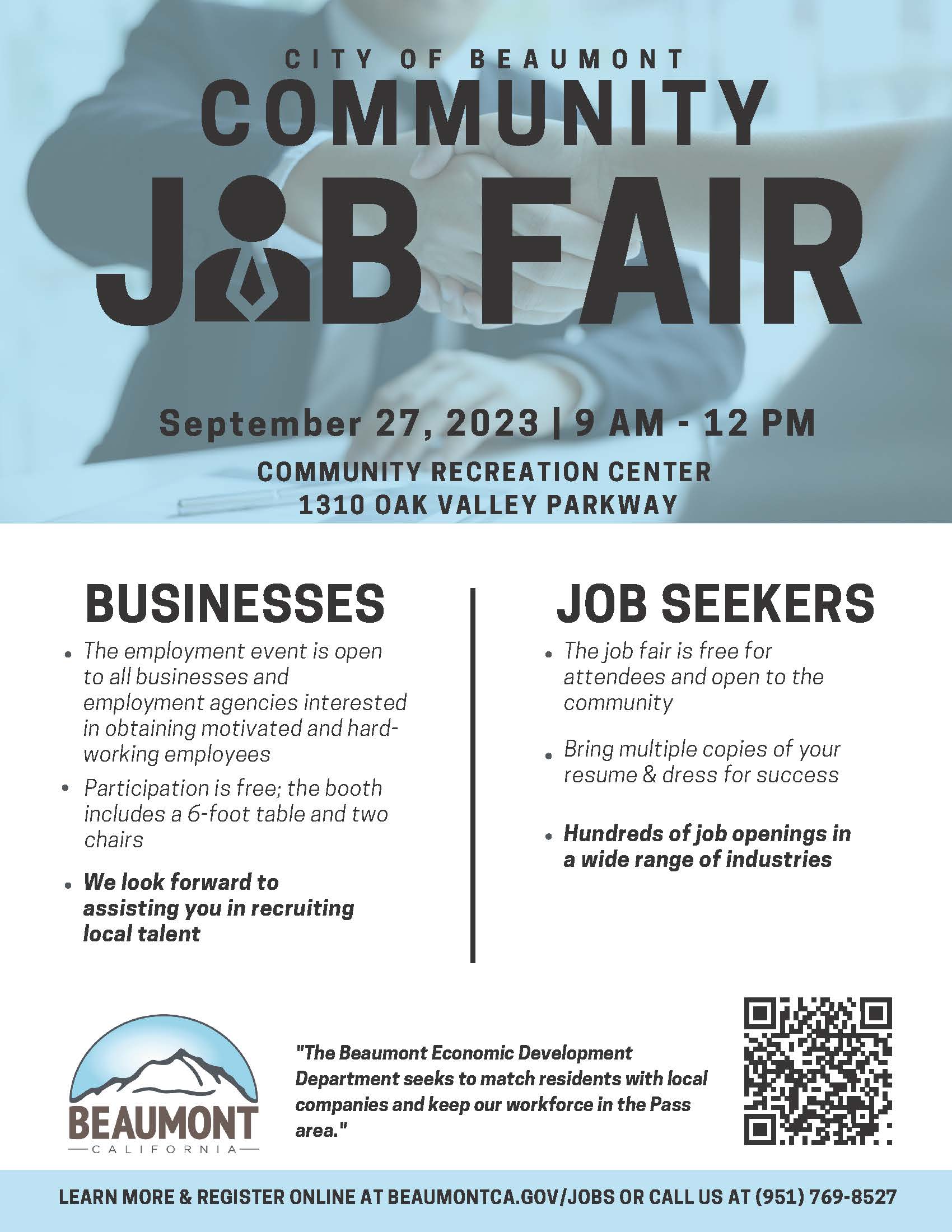 Sept 2023 Job Fair Flyer image
