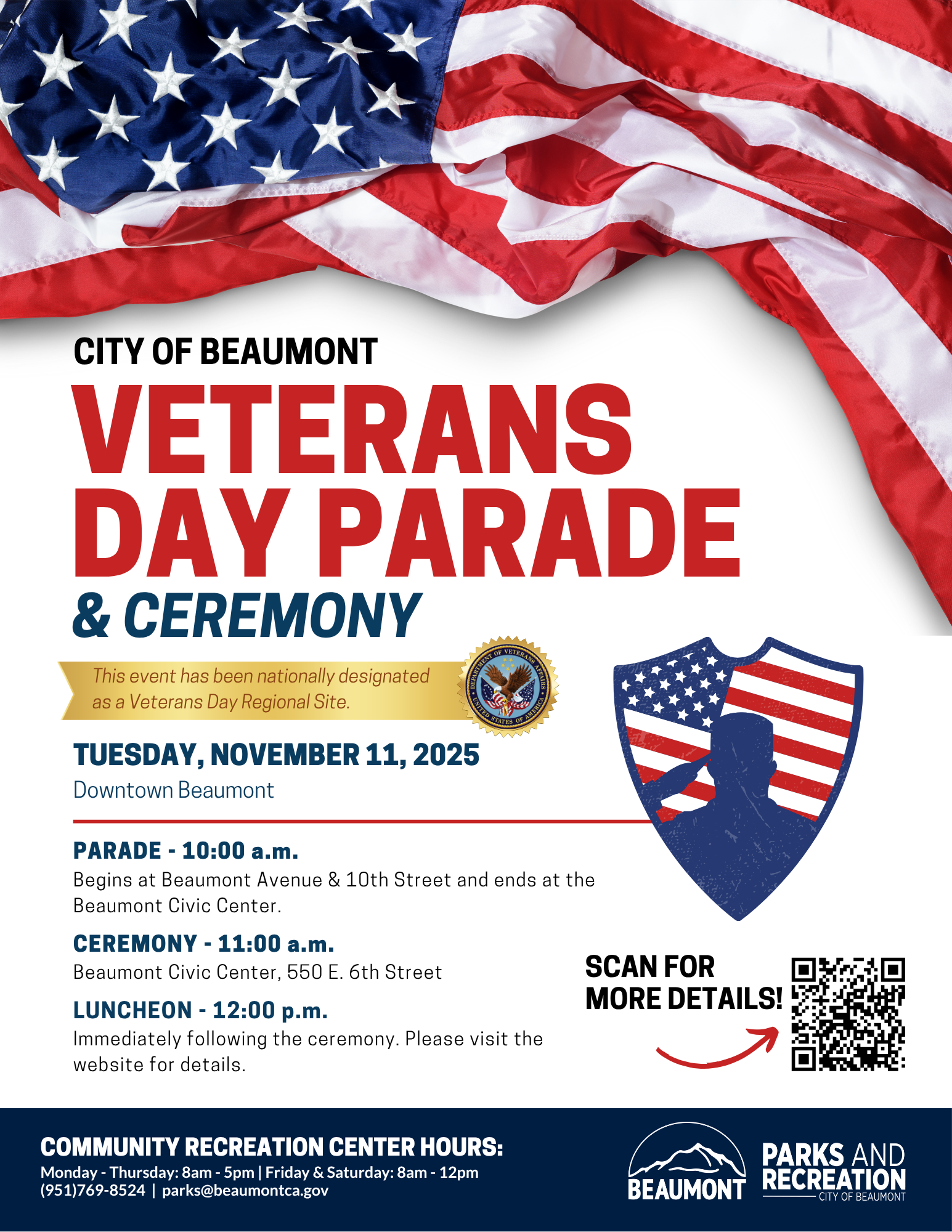 Veterans Day - Regional Site Flyer 