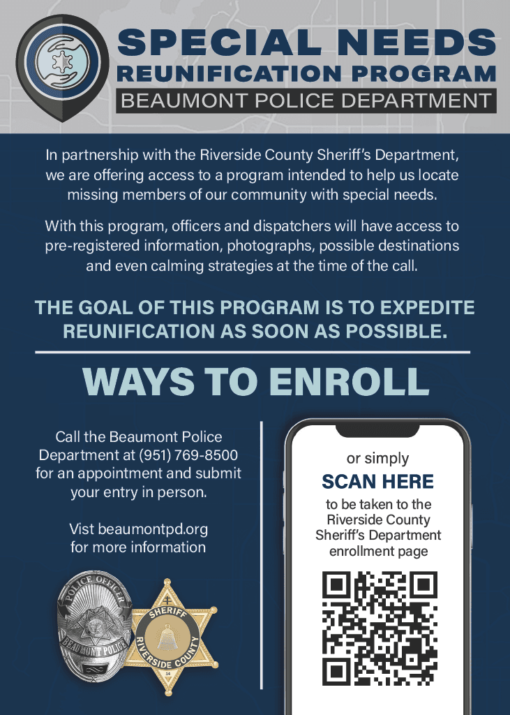 Special Needs Reunification Program Flyer